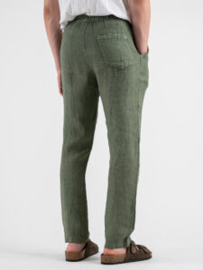 ESTASI Pantalaccio slim fit in lino con coulisse in vita COCORICò Verde (1)