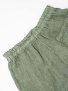 ESTASI Pantalaccio slim fit in lino con coulisse in vita COCORICò Verde (2)