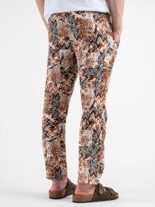 ESTASI Pantalone misto linoviscosa in fantasia etnica MARRAKECH Moro (1)