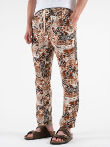 ESTASI Pantalone misto linoviscosa in fantasia etnica MARRAKECH Moro (4)
