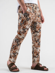 ESTASI Pantalone misto linoviscosa in fantasia etnica MARRAKECH Moro (5)