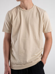 ESTASI T-shirt girocollo basica stretch MARTE Beige (1)