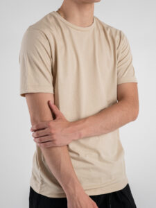ESTASI T-shirt girocollo basica stretch MARTE Beige (2)