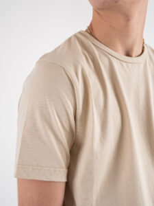 ESTASI T-shirt girocollo basica stretch MARTE Beige (4)