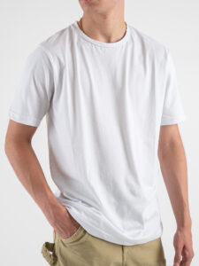 ESTASI T-shirt girocollo basica stretch MARTE Bianco (3)