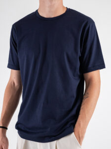 ESTASI T-shirt girocollo basica stretch MARTE Blu (2)