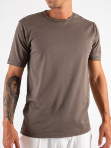 ESTASI T-shirt girocollo basica stretch MARTE Moro (3)