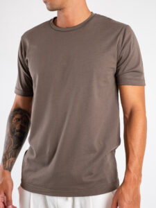 ESTASI T-shirt girocollo basica stretch MARTE Moro (4)