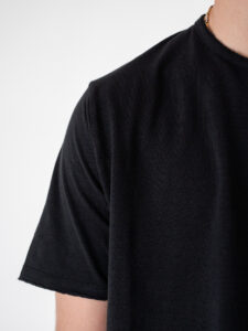 ESTASI T-shirt girocollo basica stretch MARTE Nero (1)