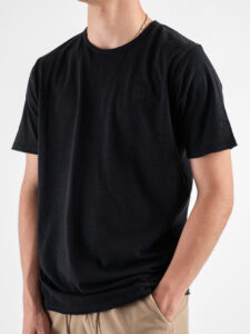 ESTASI T-shirt girocollo basica stretch MARTE Nero (4)