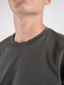 ESTASI T-shirt girocollo basica stretch MARTE Verde Militare (4)