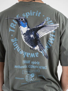 ONLY&SONS T-shirt over con stampa sul retro KLUIVERT RLX 22033645 Castor Gray (4)