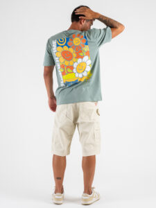ONLY&SONS T-shirt over con stampa sul retro KLUIVERT RLX 22033645 Chinois Green (1)