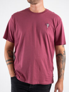 ONLY&SONS T-shirt regular con piccola stampa ricamata ABE 22030582 Maroon (1)