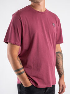 ONLY&SONS T-shirt regular con piccola stampa ricamata ABE 22030582 Maroon (5)