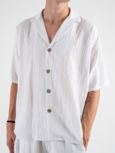 TOKYO Coordinato in misto lino con camicia MM + Pantalaccio morbido JAPAN Bianco (10)