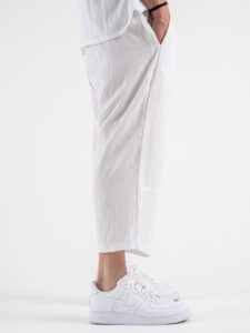 TOKYO Coordinato in misto lino con camicia MM + Pantalaccio morbido JAPAN Bianco (4)