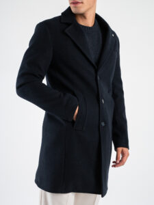BERNA Cappotto lungo con bottoni 246067 Blu (1)