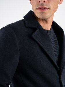 BERNA Cappotto lungo con bottoni 246067 Blu (2)
