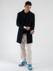 BERNA Cappotto lungo con bottoni 246067 Blu (4)
