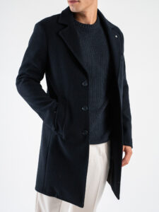 BERNA Cappotto lungo con bottoni 246067 Blu (6)