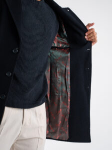 BERNA Cappotto lungo con bottoni 246067 Blu (7)