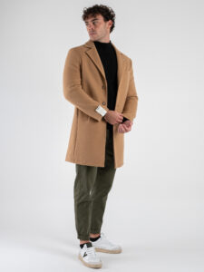 BERNA Cappotto lungo con bottoni 246067 Cammello (6)
