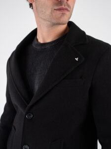 BERNA Cappotto lungo con bottoni 246067 Nero (1)