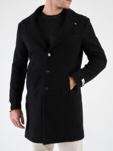 BERNA Cappotto lungo con bottoni 246067 Nero (7)