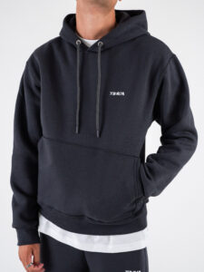 BERNA Felpa con cappuccio felpata box fit 246082 Piombo1