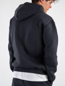 BERNA Felpa con cappuccio felpata box fit 246082 Piombo4