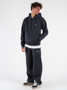 BERNA Felpa con cappuccio felpata box fit 246082 Piombo5