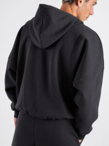 BERNA Felpa felpata boxy fit con cappuccio oblò 252021 Piombo (5)