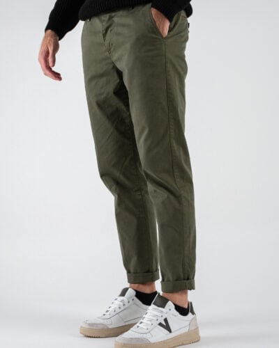 BERNA Pantalone chinos in cotone 246225 Avocado