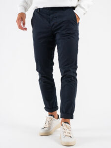 BERNA Pantalone chinos in cotone 246225 Blu (2)