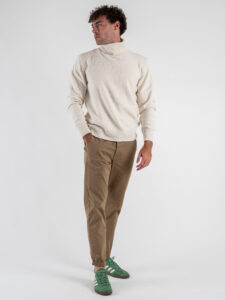 BERNA Pantalone chinos in cotone 246225 Cammello (2)