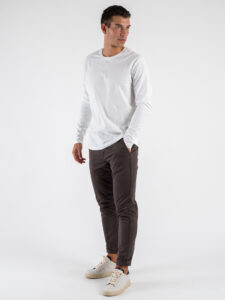 BERNA Pantalone chinos in cotone 246225 Castagna (7)