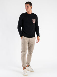 BERNA Pantalone chinos in cotone 246225 Coloniale (2)
