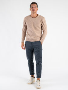 BERNA Pantalone chinos in cotone 246225 Grafite (3)