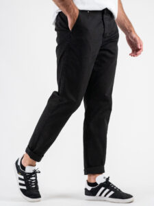BERNA Pantalone chinos in cotone 246225 Nero (6)