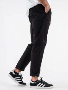 BERNA Pantalone chinos in cotone 246225 Nero (7)