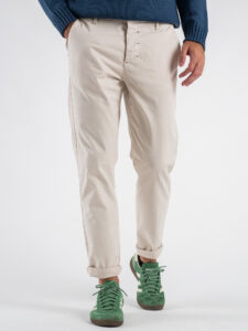BERNA Pantalone chinos in cotone 246225 Panna (3)