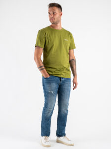 BERNA T-shirt in cotone con logo sul cuore 246080 Avocado (2)