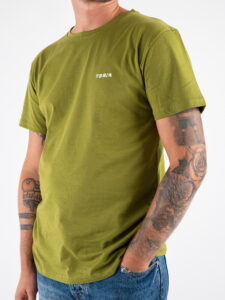 BERNA T-shirt in cotone con logo sul cuore 246080 Avocado (4)