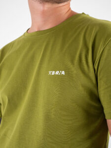 BERNA T-shirt in cotone con logo sul cuore 246080 Avocado (5)
