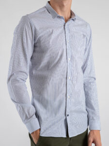BL.11 Camicia in cotone con colletto e riga a bastoncino 42310430 Azzurro (2)