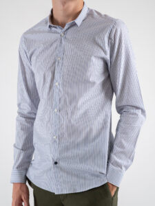 BL.11 Camicia in cotone con colletto e riga a bastoncino 42310430 Azzurro (3)