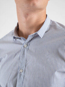 BL.11 Camicia in cotone con colletto e riga a bastoncino 42310430 Azzurro (4)