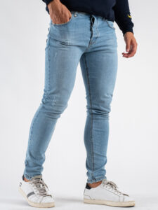 BL11 Jeans vestibilità slim fit con piccole graffiature 05BL Azzurro Chiaro (6)