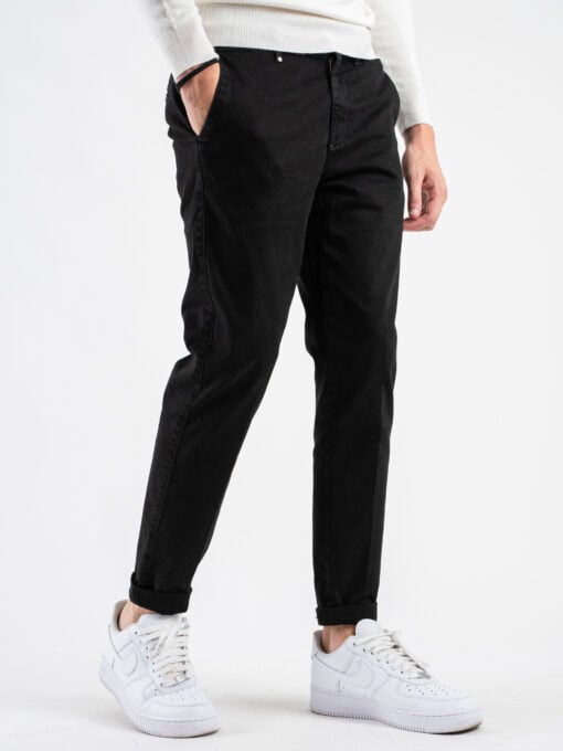 BL11 Pantalone chinos basico autunno/inverno BISIO Nero - immagine 5